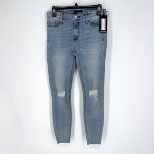 Black Orchid NEW Noah Ankle Fray Shadow Pocket Jeans SZ 26 One for the Road Blue